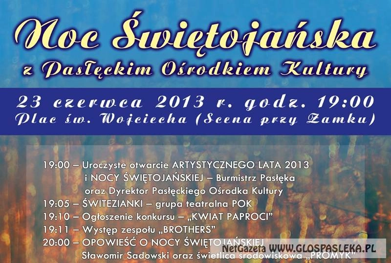 Noc Świętojańska z Pasłęckim Ośrodkiem Kultury