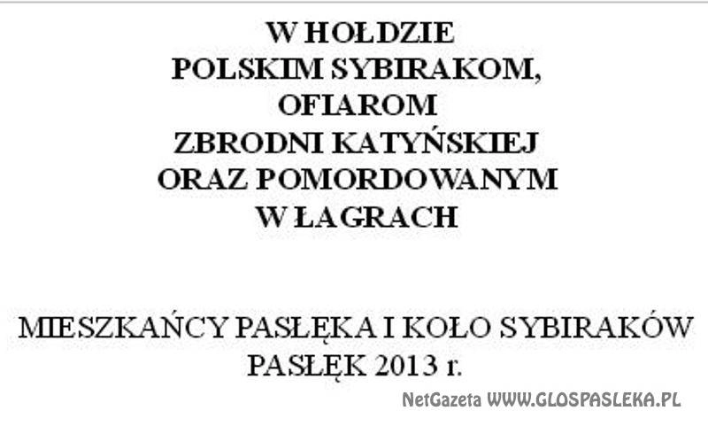 Pomnik upamiętniający Sybiraków