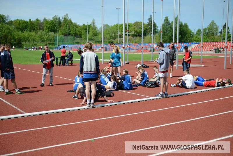 Rosjanie na stadionie w Pasłęku