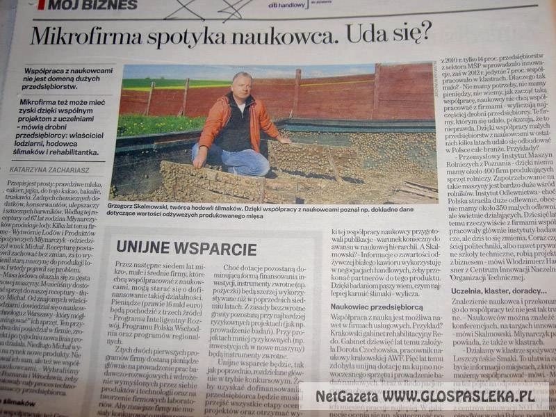 Hodowca ślimaków mikro - przedsiębiorcą roku