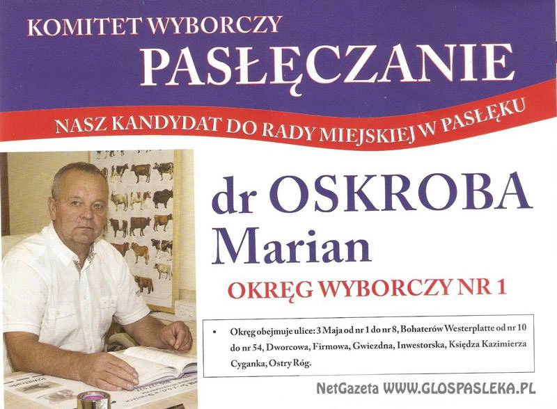 Marian Oskroba dziękuje
