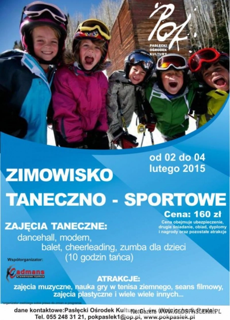 Zimowisko taneczno - sportowe w Pasłęckim Ośrodku Kultury