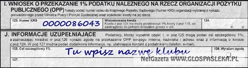 1 % dla Polonii Pasłęk