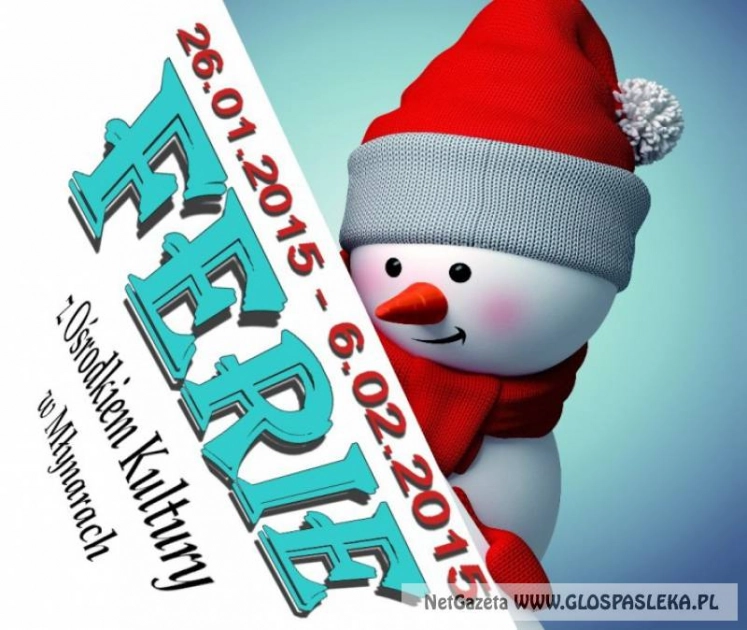  Ferie zimowe z Ośrodkiem Kultury w Młynarach - program