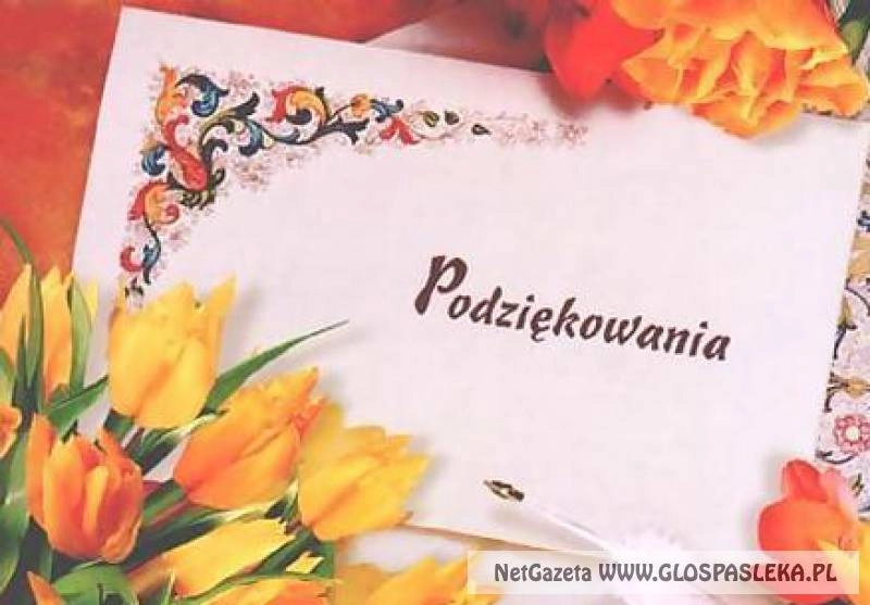 Podziękowania