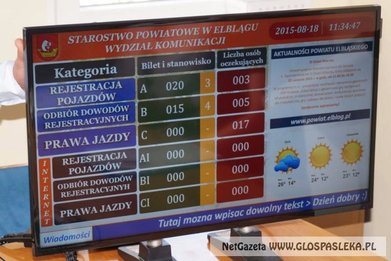 Kolejkomat usprawni obsługę w Starostwie Powiatowym