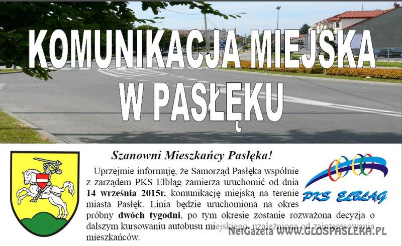 Komunikacja miejska w Pasłęku