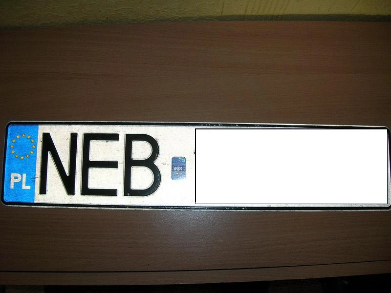 Zgubiono tablicę rejestracyjną