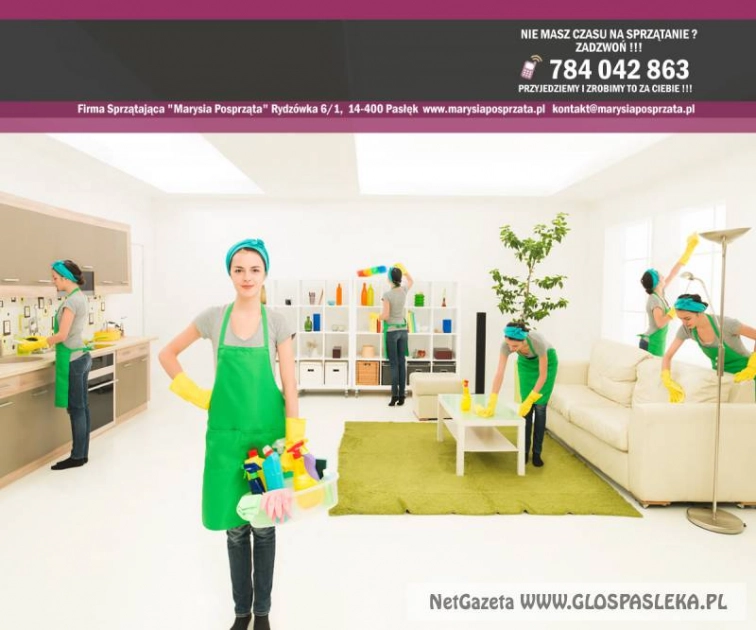 Marzy Ci się czystość? Zadzwoń! Marysia posprząta