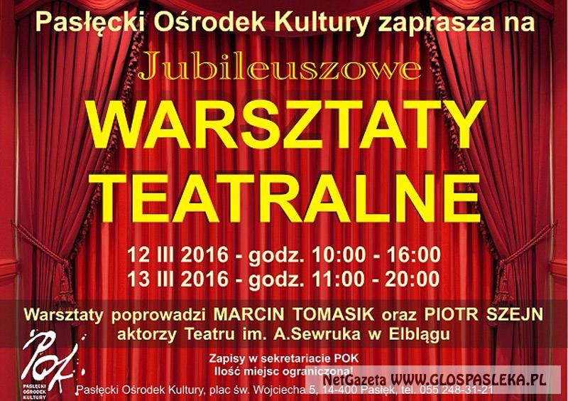Zaproszenie na warsztaty teatralne