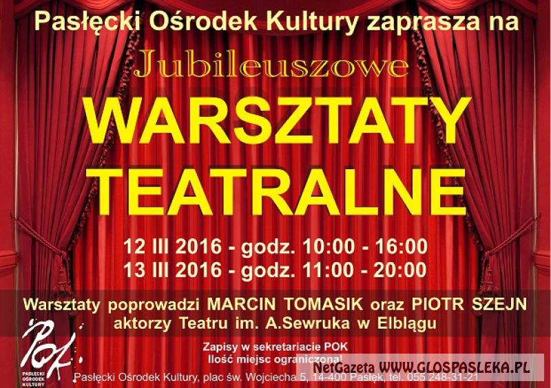 Zaproszenie na warsztaty teatralne