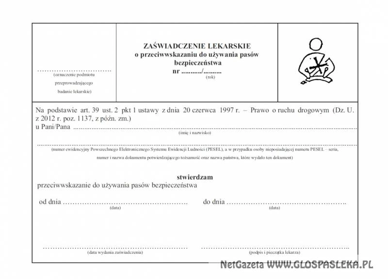 Nie możesz używać pasów bezpieczeństwa – musisz mieć nowe zaświadczenie