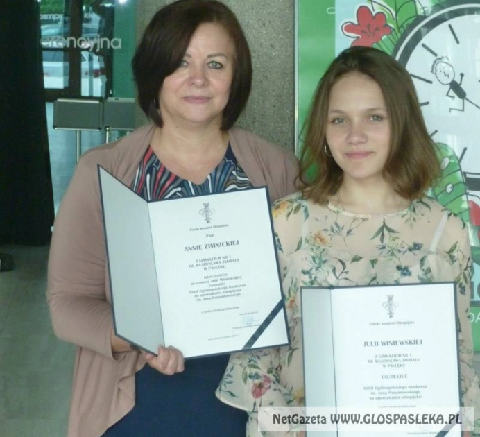 Laureatka ogólnopolskiego konkursu literackiego z Gim. nr 1