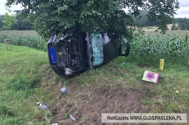 Kolizja na łuku drogi