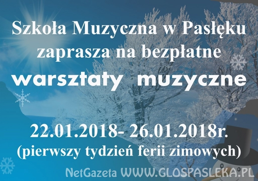 Szkoła Muzyczna zaprasza na bezpłatne warsztaty