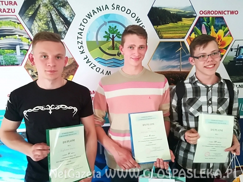 Sukcesy uczniów ZSEiT na Olimpiadzie Wiedzy i Umiejętności Rolniczych