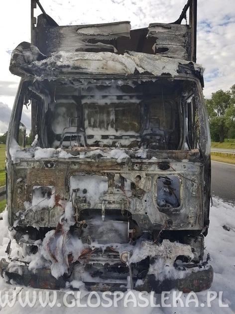 Pożar ciężarówki na 