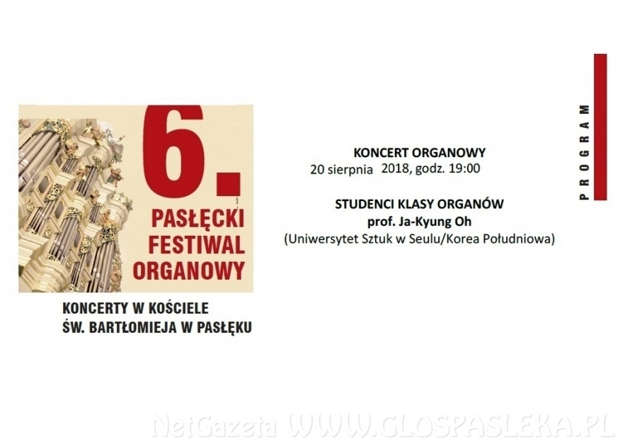 Zaproszenie na koncert organowy