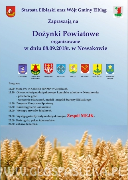 Dożynki powiatowe już 8 września