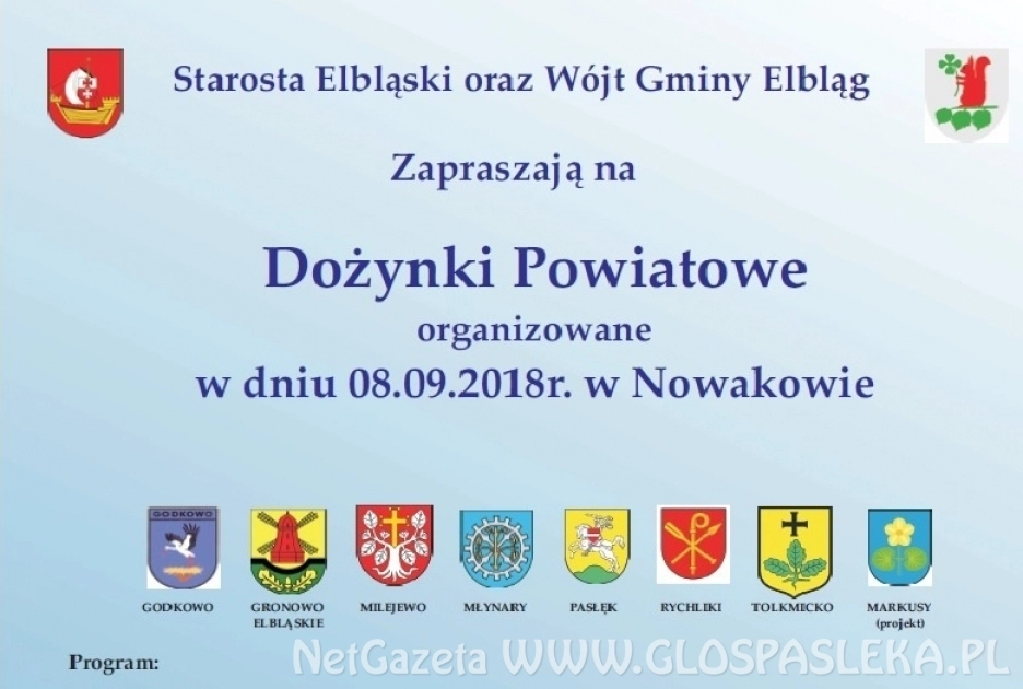 Zaproszenie na dożynki powiatowe