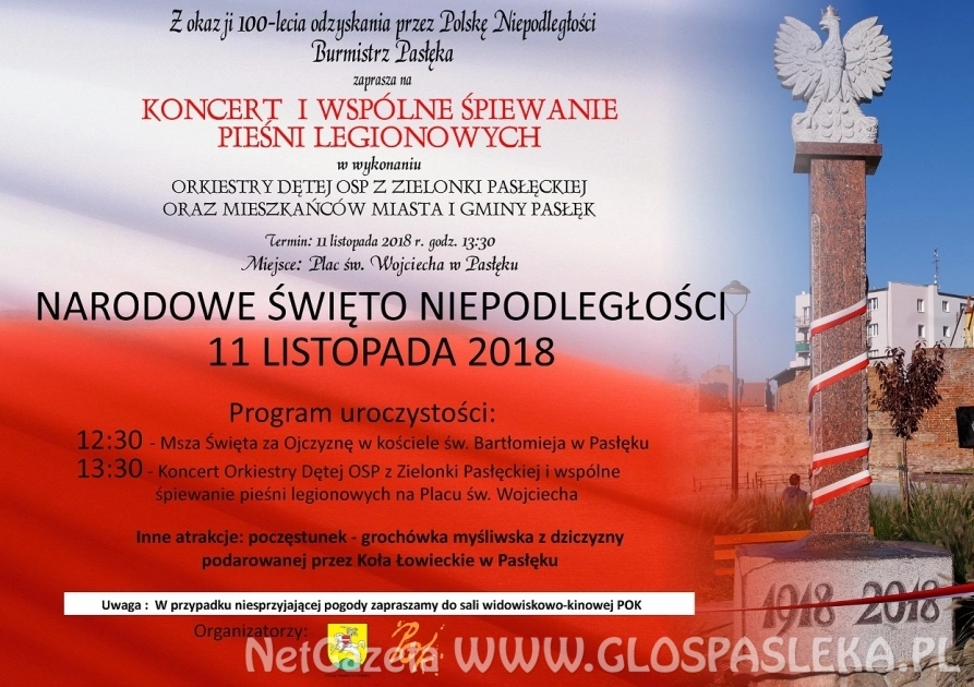 Koncert i wspólne śpiewanie pieśni legionowych 