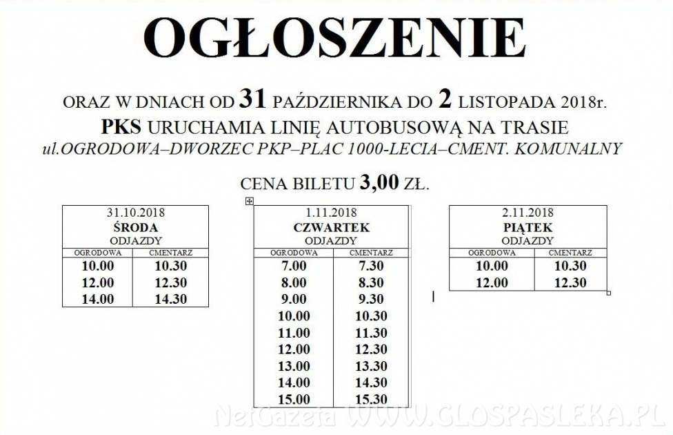 Organizacja ruchu w Dniu Wszystkich Świętych