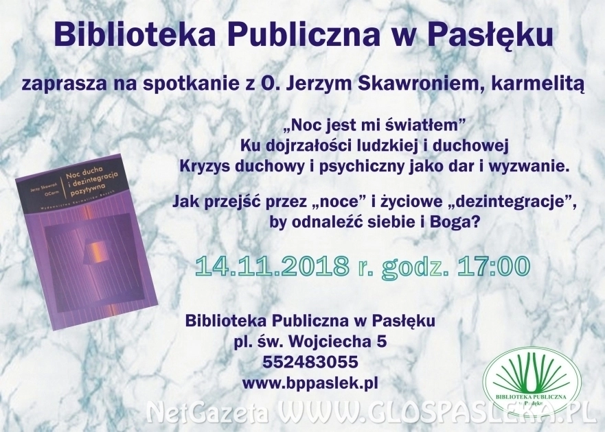 Przypominamy o spotkaniu w bibliotece