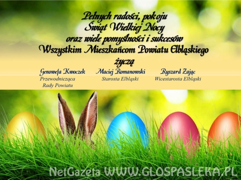 Życzenia Starosty, Wicestarosty i Przewodniczącej Rady Powiatu