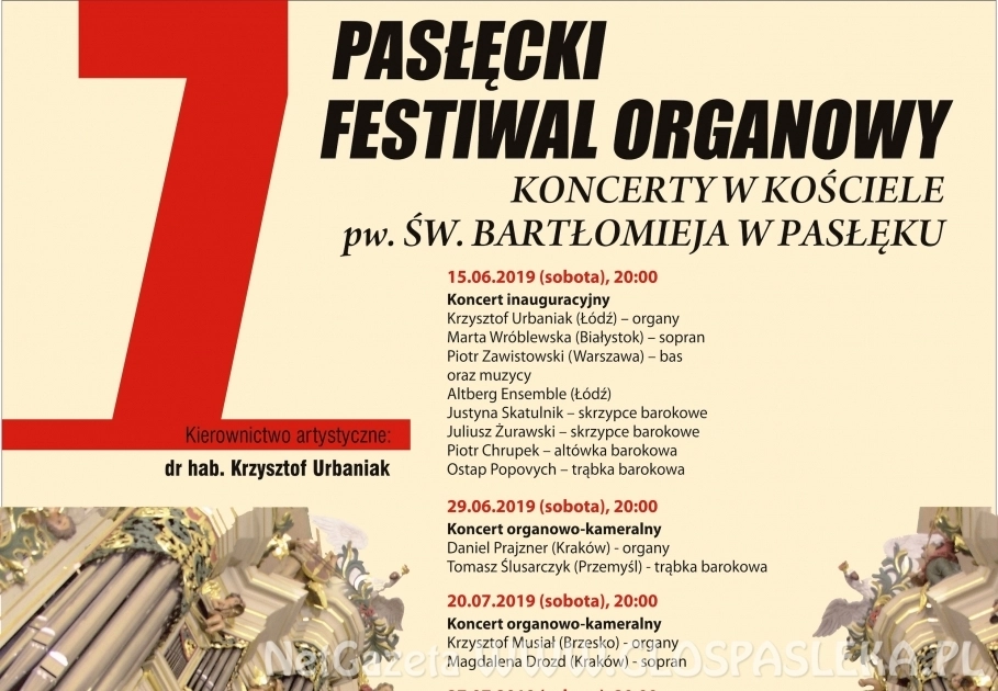 VII Festiwal Organowy - koncert inauguracyjny w sobotę