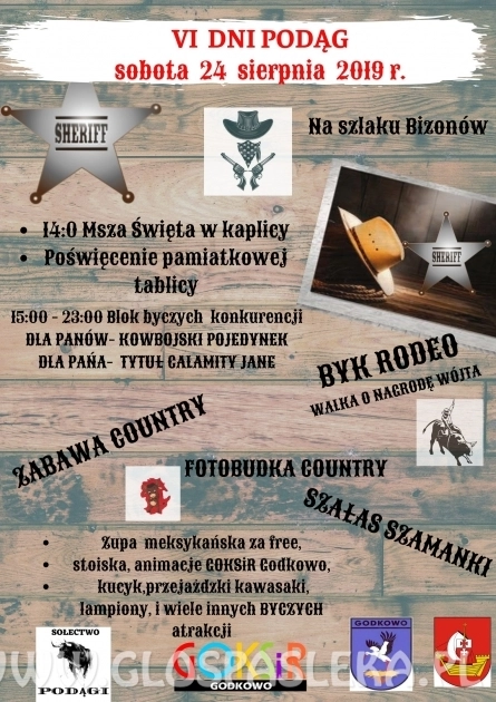 VI Dni Podąg zaproszenie na zabawę w stylu contry