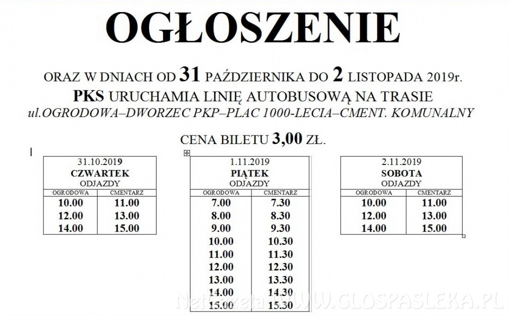 PKS zawiezie na cmentarz    