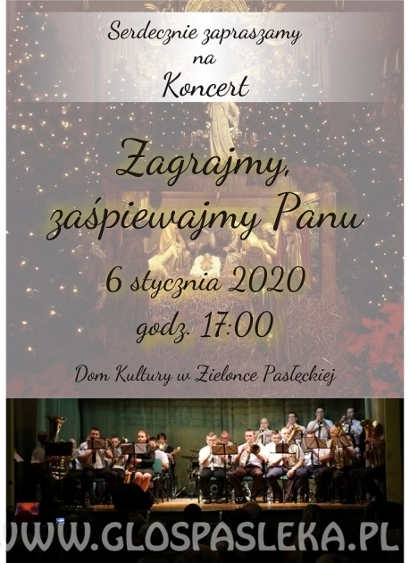 Zaproszenie na koncert do Zielonki Pasłęckiej