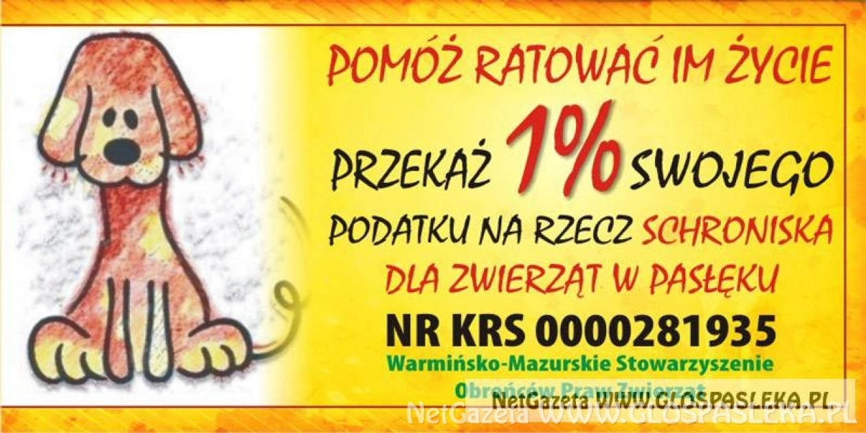 Podaruj 1% na schronisko