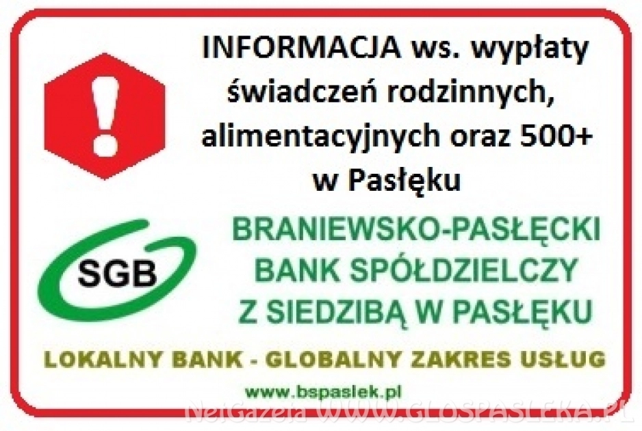 Informacja w sprawie wypłaty świadczeń 