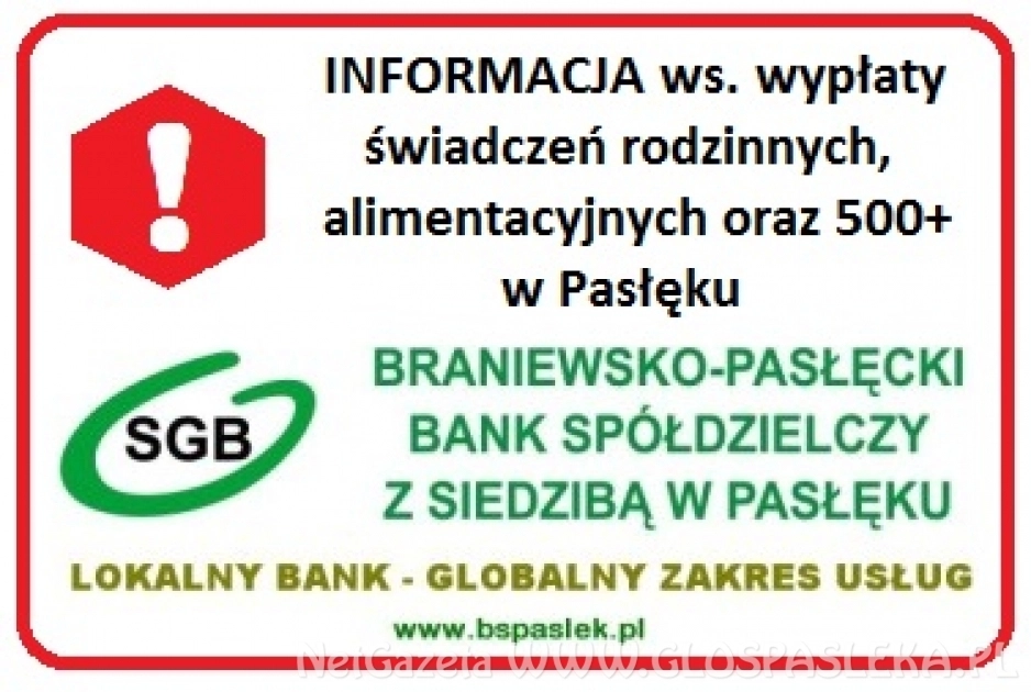 Informacja w sprawie wypłaty świadczeń