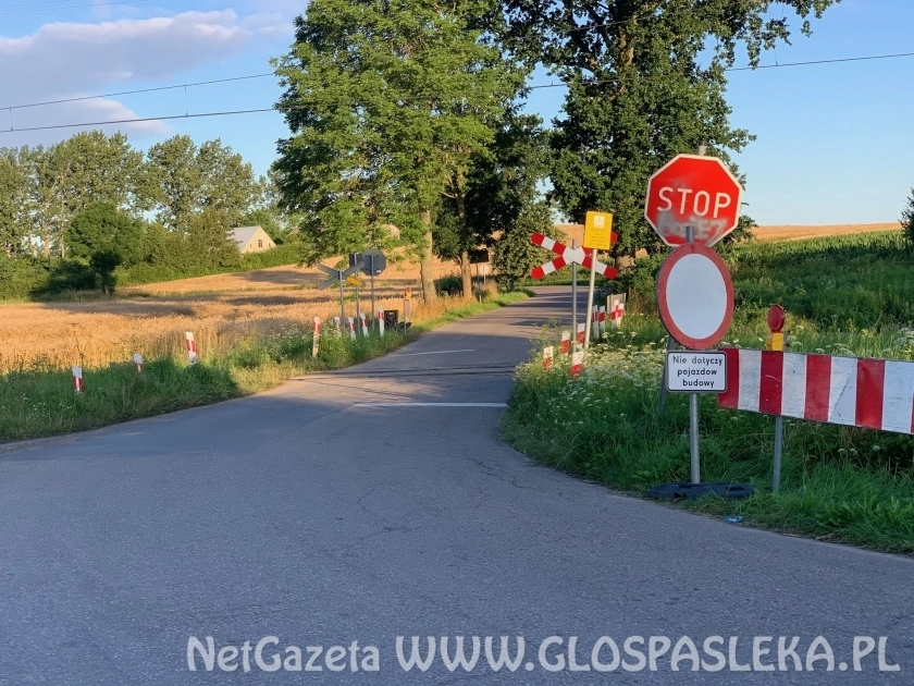 Zamknięty przejazd kolejowy w Nowej Wsi