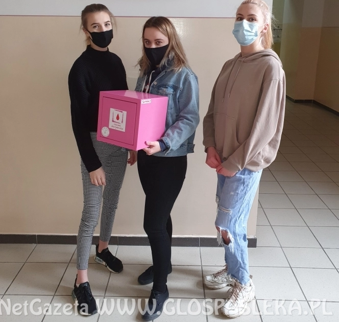 Różowa skrzyneczka w ZS w Pasłęku 