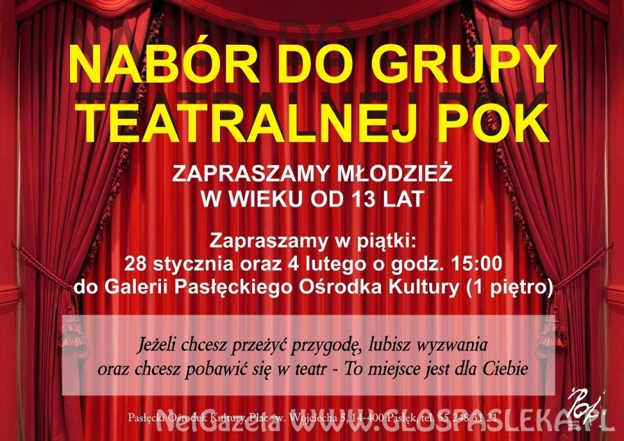 Ferie - Nabór do Grupy Teatralnej POK