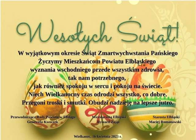 Wielkanocne życzenia Starosty