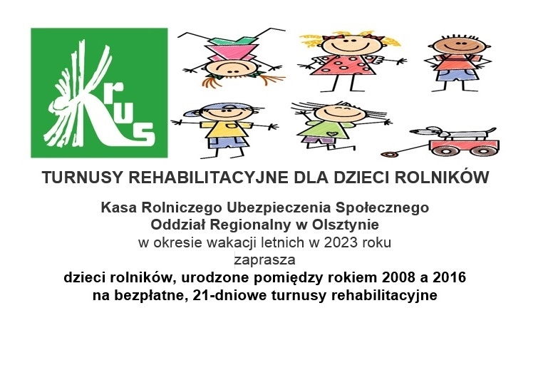 TURNUSY REHABILITACYJNE DLA DZIECI ROLNIKÓW