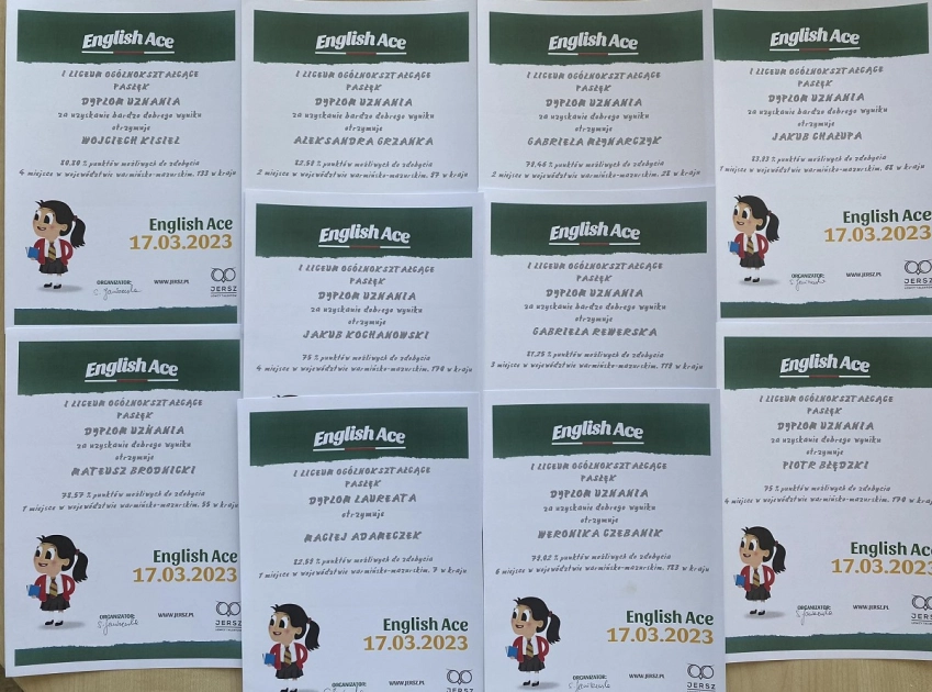 Uczniowie ZS mocni z angielskiego