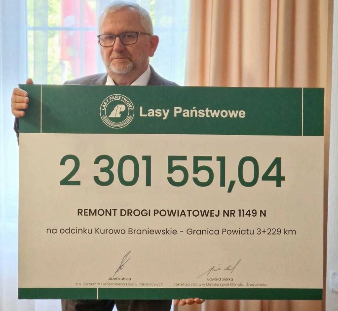 Lasy finansują remont drogi