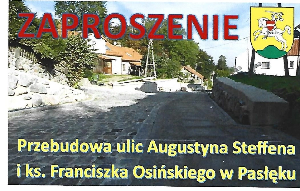 Zaproszenie na uroczyste przekazanie do użytku ulic Steffena i Osińskiego