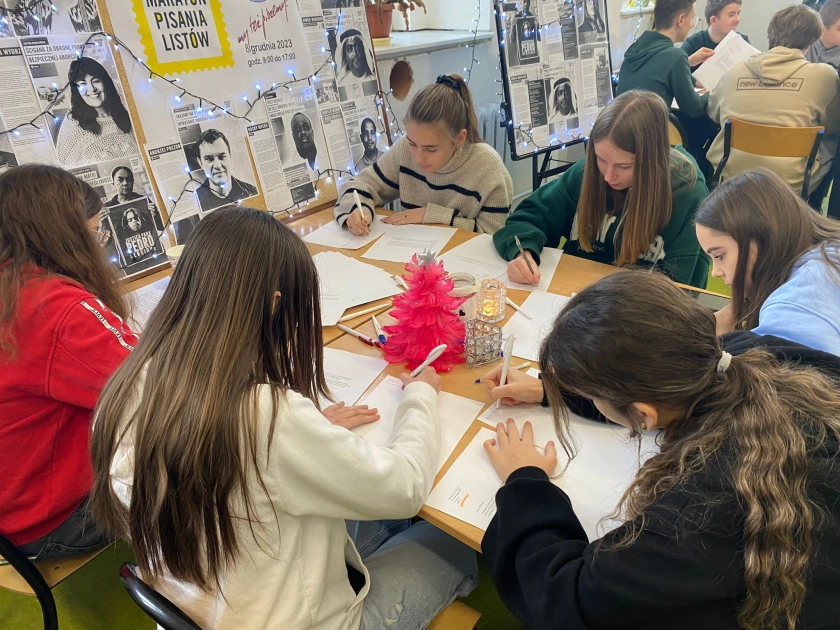 1597 listów!!!  Taki mamy wynik Maratonu AI w ZS w Pasłęku