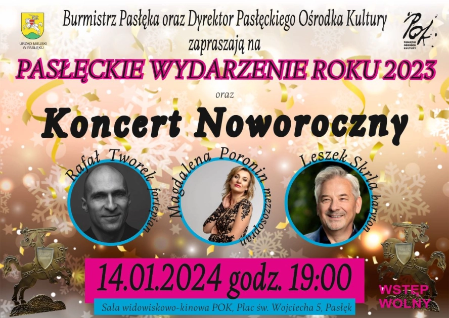 Koncert Noworoczny 2024 oraz wręczenie nagród "Pasłęckie Wydarzenie Roku 2023"