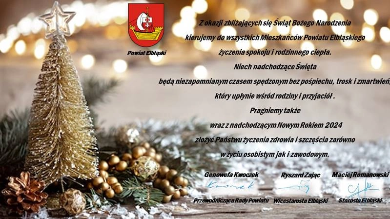 Życzenia Starosty Elbląskiego