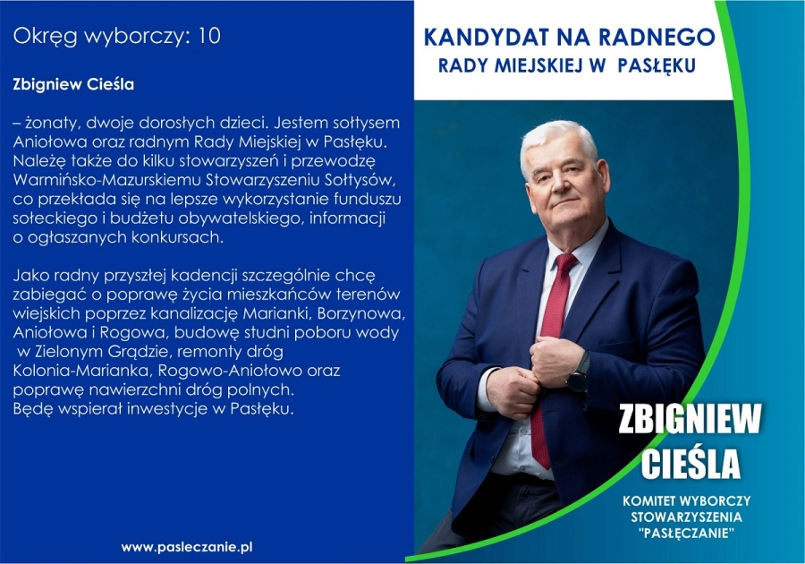 Wybory 2024 - kandydaci KW Stowarzyszenia Pasłęczanie