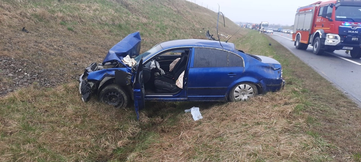 Wypadek na S 7 za Marzewem