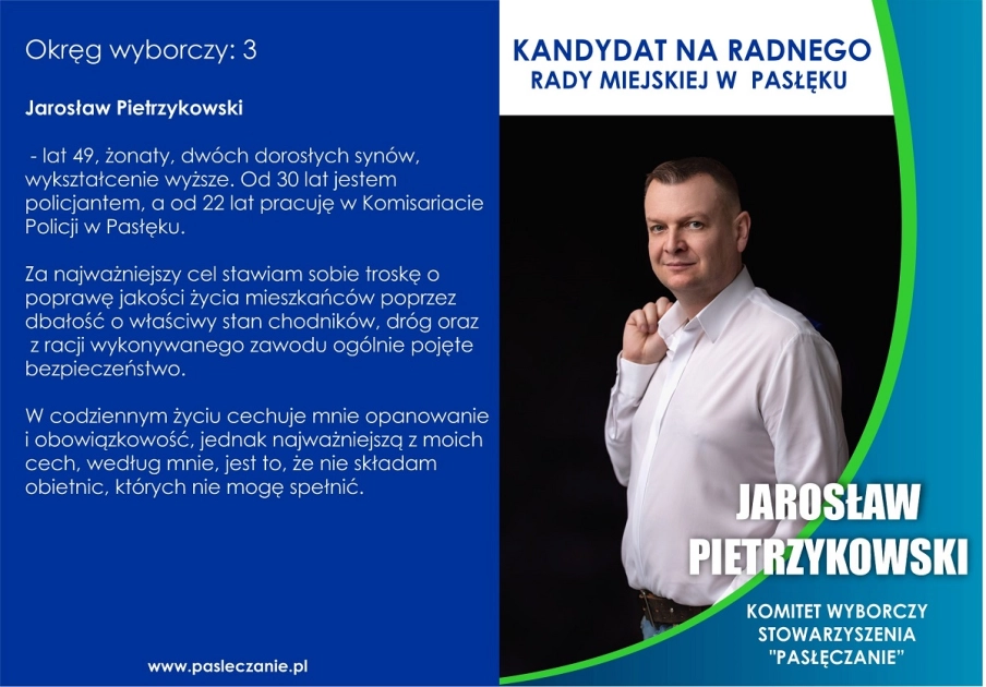 Jarosław Pietrzykowski kandydat do rady miejskiej