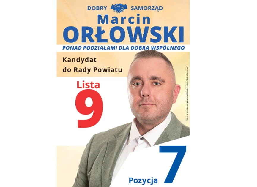 Marcin Orłowski kandydat do rady powiatu w Elblągu